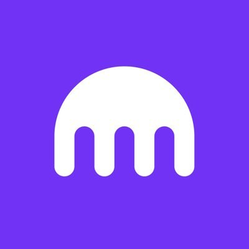 A minimalist white icon resembling a jellyfish or stylized octopus head with four drooping tentacles on a solid purple background.