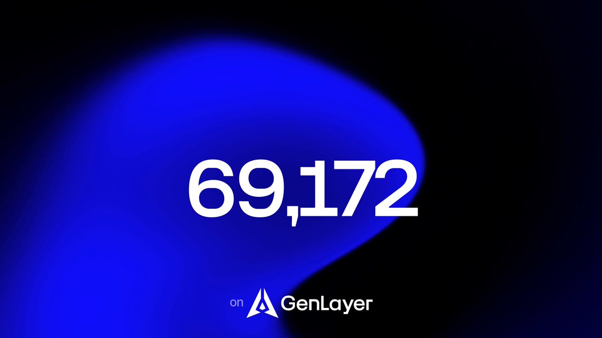 The image shows a close-up view of a blue lightbulb surrounded by black edges, creating an interesting contrast between light and dark areas. The numbers "66,972" are displayed prominently against this backdrop, adding a unique artistic touch to the image. Additionally, there is text that reads "on Genlayer", likely indicating the source or creator of the image.