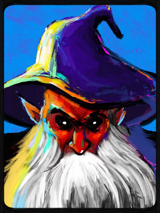 The image features a cartoonish drawing of an old man with white hair, wearing a purple hat that has a large brim. The man's face appears to be drawn in a cartoon style, giving him a unique and whimsical appearance. The background is blue, which contrasts nicely with the man's white hair and adds depth to the image. The post includes text that reads "New Drop! On ɴᴇᴏ ꜱᴏʀᴄᴇʀᴇʀ 1/1 xrpcafe/nft/00080000A6". This suggests that the image is part of a collection or series, possibly related to the post.