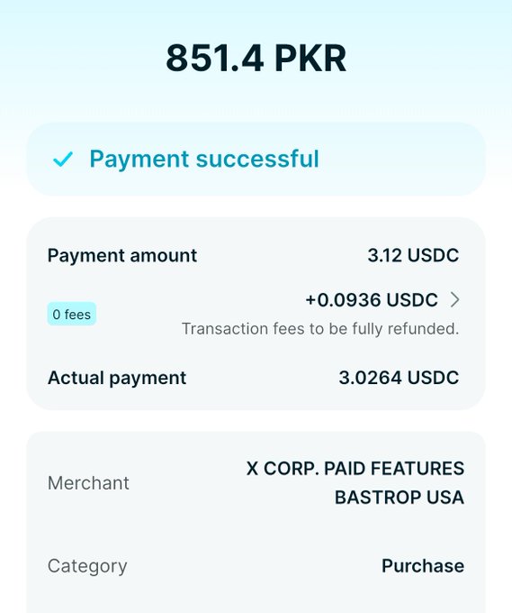 This image is from a person's financial app about their successful payment. They state they just paid 3.12 USDC for their Thaniel subscription using the Bitget Wallet Card in the accompanying post. Both pieces of content line up and show as a successful transaction.