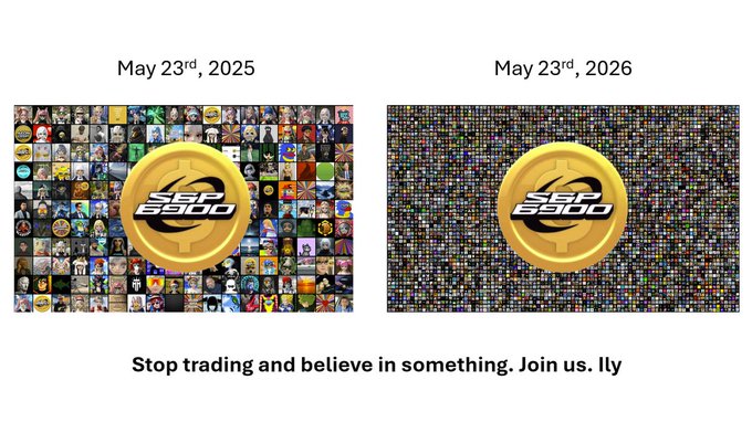 The image shows two different logos for a company named "Flippening". The first logo features a gold coin with the word "DOGS" written on it, while the second logo has a gold coin with the word "Frogs" written on it. Both logos are displayed side by side in a grid format against a white background. The text "We went from Dogs to Frogs to Cats and other animals to Movement coins. The Flippening will make sense and will make a very big statement." is present, which seems to be related to the company's name or mission.