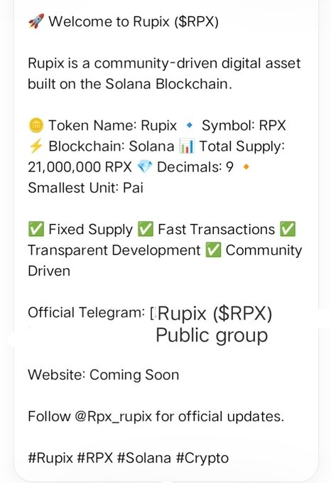 The image shows an email from Rupix, which is a cryptocurrency exchange based on the Solana blockchain. The email contains information about the exchange's features and services, including its community-driven digital asset model, built on the Solana Blockchain. It also mentions that there are updates available for the exchange, indicating that it is constantly evolving to meet the needs of its users.