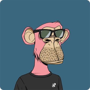 The image features a cartoon character, likely a monkey or a bear, wearing sunglasses and a black shirt with a skull design on it. The character appears to be posing for an NFT (Non-Fungible token) sale advertisement. The text in the image reads "NFT are inevitable", which suggests that the character is being sold as an NFT item due to its unique design or rarity, and that NFTs have become increasingly popular in recent years.