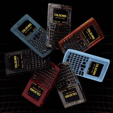 A collection of vintage Colorado brand handheld electronic organizers/personal digital assistants (PDAs) in various colors including gray, blue, red, and transparent cases arranged on a grid background.