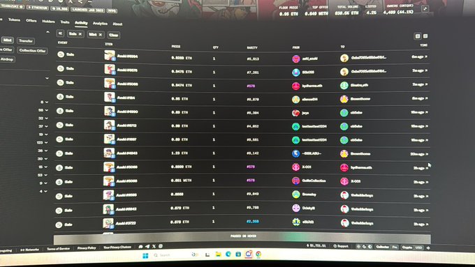 Screenshot of a cryptocurrency token directory website listing various tokens with prices, quantities, 24h changes, and names including TROLL40420, not_social, TheShitcoinThatDied, clonecoin, hype, fartboxbutt204, GRILL404, trybo, littleboi, FlokiOnSolana, GROLMI, Bonkzilla, peepwoken, bigtalkingshib, GRIMES, and COFE
