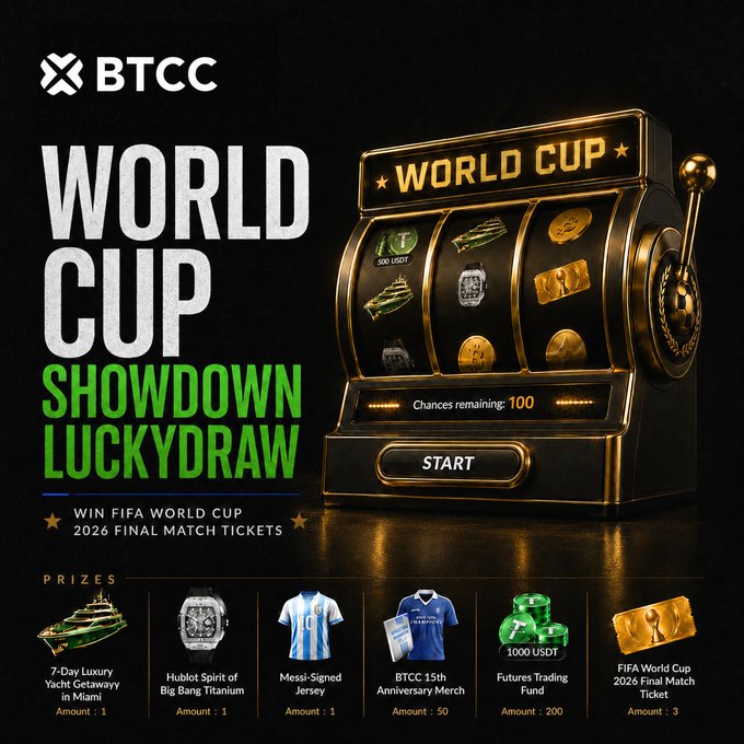 The image features a World Cup Showdown slot machine with various items, including a soccer ball, a trophy, and a gold coin, all of which are related to the World Cup. The text above the slot machine reads "World Cup Showdown Lucky Draw", indicating that it is an event where people can win money by predicting matches and trading in the form of points or coins. The image also includes other items such as a watch, a shirt, and a book, which are related to the World Cup but not directly connected to the slot machine.

The post encourages viewers to participate in the World Cup Showdown by sharing their predictions and trading them for Lucky Draw chances. It highlights that this event is open to everyone who has been following the World Cup throughout the tournament, making it accessible to a wider audience beyond those who are already familiar with the sport.