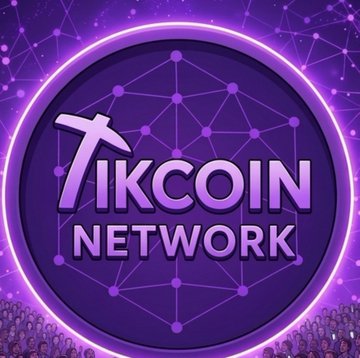 A purple-themed graphic featuring a glowing circular design with a network/web pattern and the text 'IKCOIN NETWORK' in bold white and purple lettering.