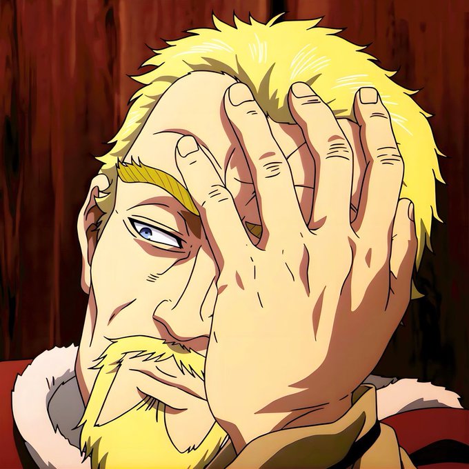 A blonde, bearded anime-style character peers through his fingers with a skeptical expression, humorously mirroring the suspicion that might greet a day packed with three NFT mints across the Robinhood chain.