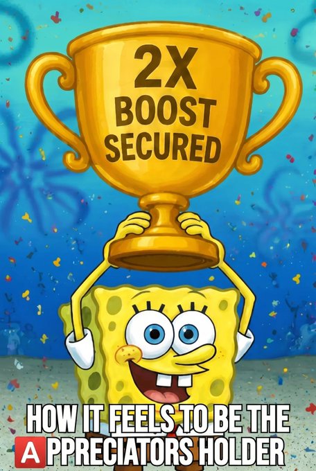 The image features a cartoon character of Spongebob Squarepants holding up a golden trophy with his hands. The caption below the image reads "How it feels to be the precipators holder", which suggests that the trophy represents an achievement or recognition for someone who has contributed positively to the community, such as through their work in Appreciators.