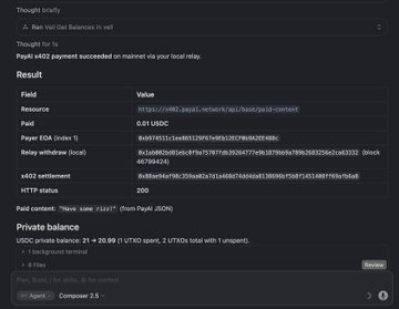 A webpage displays a table with columns for fields such as "Field", "Value", and "Result". The text indicates that the payment was successful, and the user's local payment is now processed.