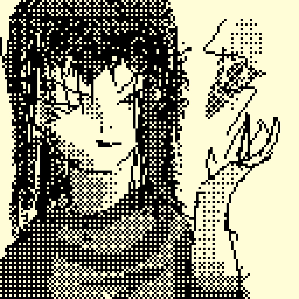 The image features a black and white picture of a person with long hair, possibly a woman or girl, wearing a dress. The background consists of dots, giving the impression that the image was created using an old-fashioned printing technique like screen printing. The caption "#tezostuesday" is written in the bottom right corner of the image.