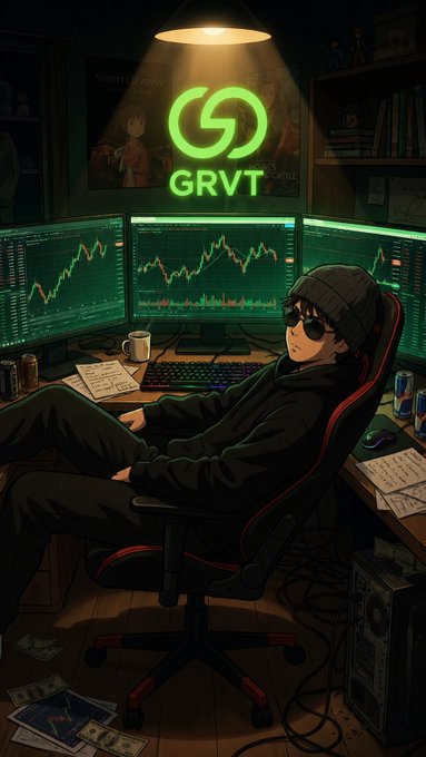 The image depicts an office scene with someone sitting at their desk wearing glasses and using three computer screens simultaneously. Each screen displays different stock market graphs, suggesting that they are analyzing the latest data or preparing for a trading session involving multiple stocks. Additionally, there is a cup on the desk next to one of the screens. It seems like this person might be an expert in financial analysis or trading strategies given their focus and use of advanced technology.