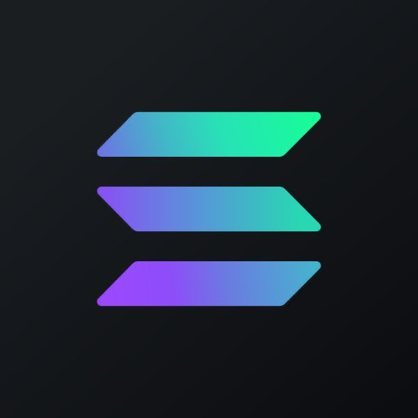 The image displays the Solana logo, featuring three stacked horizontal bars with vibrant gradient colors (purple, blue, and green) against a dark background. This logo represents the Solana blockchain network, which the post announces is set to receive a significant capacity upgrade to its block compute limits.