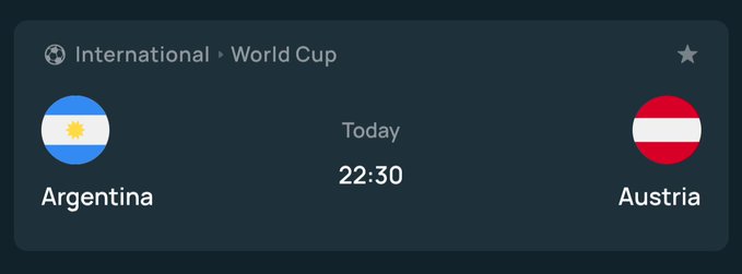 The image shows a scoreboard for an international soccer match between Argentina and Austria, with the scores of 2-1 in favor of Argentina. The time displayed on the screen is 22:30. The caption below the scoreboard indicates that someone has sent $SOL to the winner of this match.