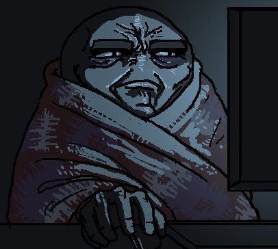 A pixel-art character with a menacing, scheming grin wraps himself in a cloak, evoking the image of a calculating villain plotting his next move. The image humorously represents MON and MEGA holders watching other altcoins like SUI, AVAX, and NEAR rally—likely scheming to catch the next pump or plotting their escape from being left behind.