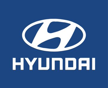 The Hyundai corporate logo in white on a dark blue background.