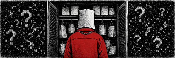 The image features a person wearing a red jacket, standing in front of a closet with an open door revealing bags inside. The person has their back turned towards the viewer, giving the impression that they are looking at something or someone behind them. In the background, there is a question mark symbolizing uncertainty and curiosity about what's inside the closet.

The image also contains text that reads "A community member just added a banner image for $PACK on Moby". This suggests that the person in the red jacket might be involved in an online discussion or event related to the $PACK project, which is a mobile app designed to help people find and purchase items from local businesses.