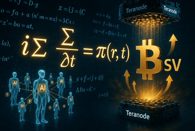 The image shows a group of people standing around a large computer screen, with the words "AI" written above them. The text also mentions Bitcoin (SV) being expensive, which could be related to the AI revolution or the development of machine learning models. The image is likely trying to convey that the advancements in AI and machine learning are driving the rise of Bitcoin as a valuable asset due to its potential for generating wealth through mining operations.