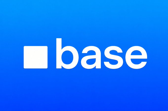 The Coinbase "base" logo displayed in white text with a square icon on a blue gradient background.