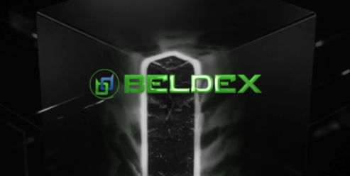 A dark, futuristic logo design features the green text 'BELDEX' next to a shield icon, set against a smoky, 3D background.