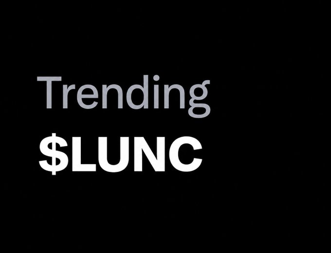 A simple black background with white text reading 'Trending $LUNC', highlighting the Terra Luna Classic cryptocurrency.