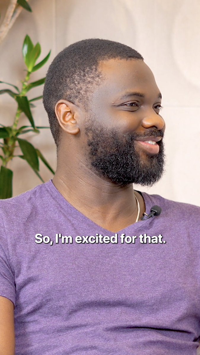 The image features a man wearing a purple shirt, sitting down and smiling at the camera. The caption of the image reads "So I'm excited for that. @DayaHQ handles African on/off-ramps. @HashKeyMENA covers the Middle East and Asia. Aptos settles it all. Daya' s @alephile walks through how the pieces fit with Aptos Foundation's @aptAlix." The man in the image is wearing a purple shirt, which has a quote about African culture on it.