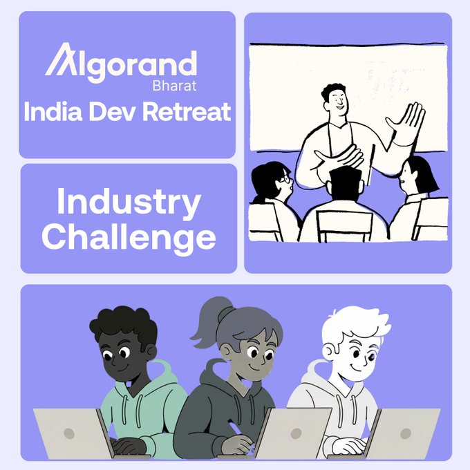 The image features a collage of three different pictures, each depicting people using laptops. The first picture shows a group of young men sitting at desks with their laptops open. The second picture depicts a man giving a presentation while standing behind his desk. The third picture shows another group of people working on their laptops in front of a whiteboard.

The image also includes text that reads "OG India Developer Retreat", which suggests the event is related to technology and innovation, possibly focusing on sustainable practices or finance-technology intersections.