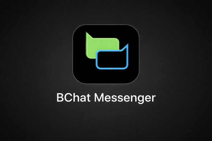 The app icon and logo for 'BChat Messenger' displayed on a dark background.