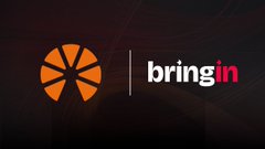 A logo displaying an orange basketball-like segmented circle next to the text 'bringn' on a dark background.