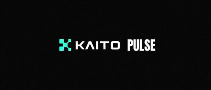 A logo for 'KAITO PULSE' displayed in white text with a teal star-like icon on a black background.