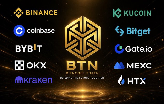 The image features a poster for Bitnobel, which is an exchange that uses Bitcoin as its underlying asset. The poster includes logos of several other exchanges such as Coinbase, Bybit, OXI, Kucoin, Bitget, Gateio, MEXC, and HTX. The text on the poster asks viewers to choose one exchange for Bitnobel in the future, and it encourages them to explain their choice by providing a reason.