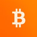 The image displays the Bitcoin (₿) logo in white against an orange background, symbolizing the cryptocurrency's price recovery. It visually reinforces the post's celebration of Michael Saylor returning to profit on his Bitcoin holdings, marking a victory over bearish market sentiment.