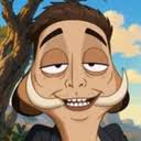 A meme character with wide, manic eyes and a toothy grin gazes upward with an exaggerated, obsessive stare.

The image's crazed, locked-in expression visually captures the post's theme of being completely fixated on watching the @boneGPT profile's nonstop content output.