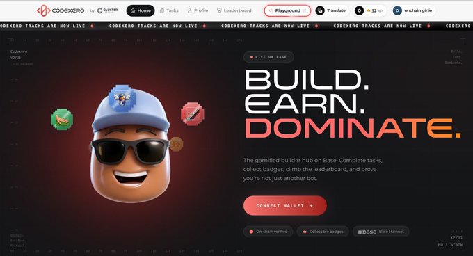 The image features a website with a cartoon character wearing sunglasses, possibly a character from Minecraft or another video game. The website appears to be related to gaming, as indicated by the presence of the text "Most onchain apps want your wallet." This suggests that the website might be promoting a gaming-related service or product and is likely targeting gamers who are interested in purchasing or using such services.