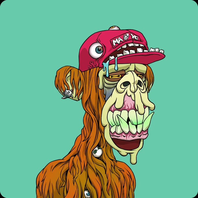 A cartoon-style illustration of a grotesque zombie-like creature wearing a red 'MAKE' cap with bulging eyes and decayed features against a teal background.