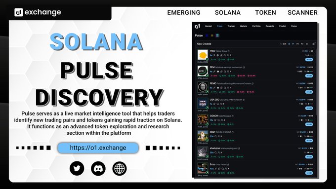 The image displays a website called "Solana Pulse Discovery" with an icon of a person next to it, suggesting they may be involved in cryptocurrency or blockchain technology related activities. The webpage has an article titled "Solana Pulse Discovery", which is about the pulse platform offered by Solana. This platform allows traders and users to search for new trading pairs and tokens within the Solana ecosystem, making it easy to identify potential investment opportunities and keep track of relevant information in real-time.