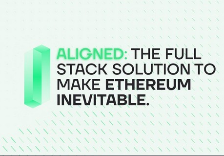 The image features a green square with white text, which reads "Aligned: The full stack solution to make Ethereum inevitable yeah this ones about aligned. its an open source stack that makes heavy zk stuff actually work on Ethereum without dying on gas fees or speed.". This message is related to the post because it highlights how the aligned stack can be used to improve the performance of Ethereum by making it more efficient and secure, ultimately increasing its viability in the cryptocurrency world.
