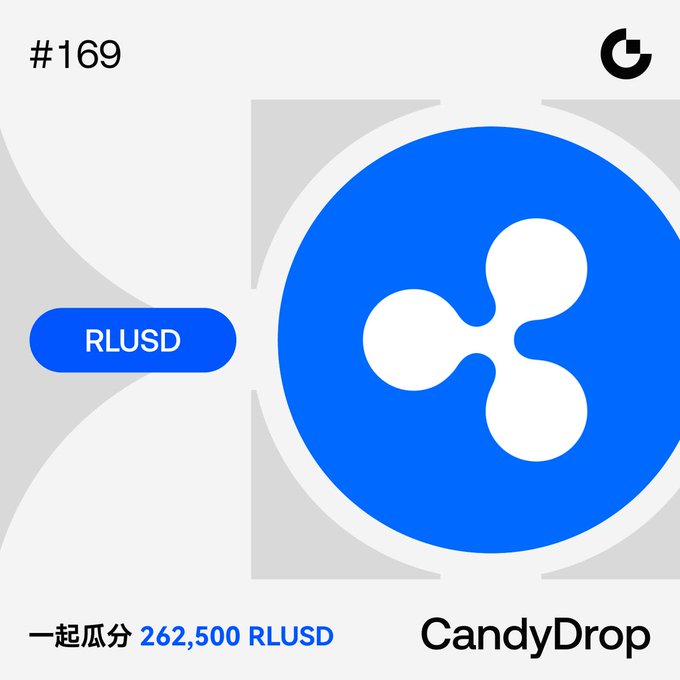 The image features a blue logo with three circles, each representing a different cryptocurrency symbol (Bitcoin Drop). The logo is accompanied by text that reads "RLUD" and "CandyDrop", indicating the name of the cryptocurrency represented by the logo. The background color of the image is white, which contrasts nicely with the blue logo.