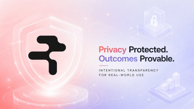 A promotional graphic for Gotchi Labs featuring a shield logo with the tagline 'Privacy Protected. Outcomes Provable.' and 'INTENTIONAL TRANSPARENCY FOR REAL-WORLD USE' on a pink and blue gradient background.
