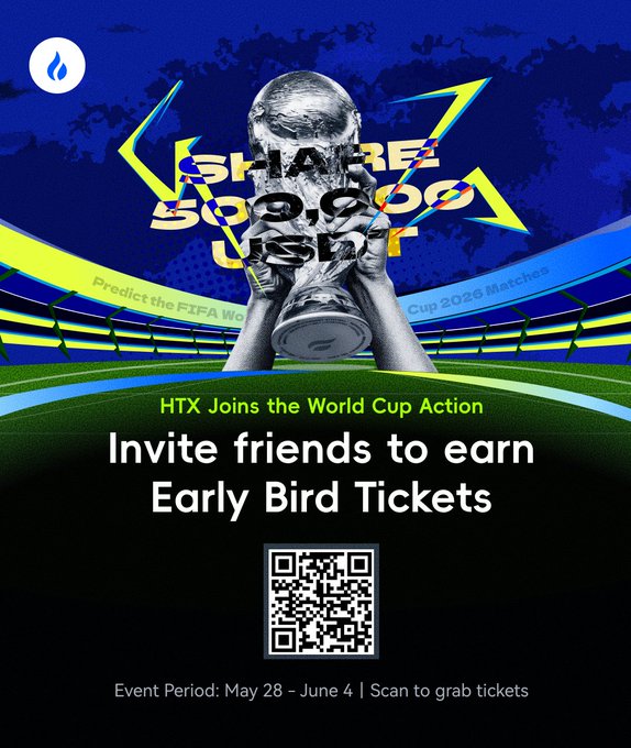 The image features an advertisement for an event related to soccer. The poster includes a photo of a trophy and text promoting early bird tickets. The event appears to be a World Cup Prediction campaign that offers a 500,000 US dollar prize pool as an early access reward for users who participate in the competition by scanning QR codes on the poster. This type of engagement is more than just a simple competition; it encourages active participation from users and fosters a sense of community around the event.