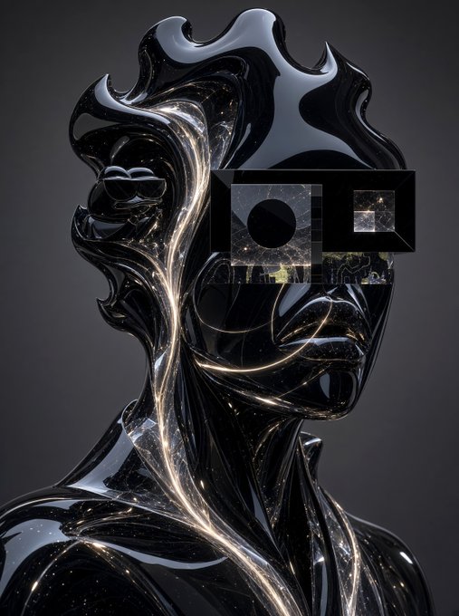 A glossy, abstract black humanoid sculpture is overlaid with the bold ticker “GMGN.” It serves as a stylized GMGN-themed background for the post about taking a coffee break with @R3ORDR before returning to work.