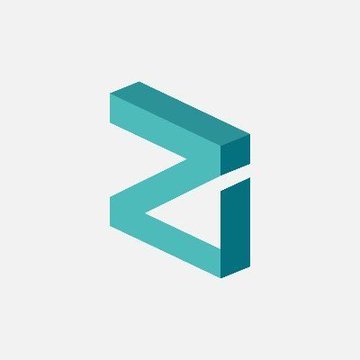 A teal and white 3D geometric logo forming a stylized '3' or folded ribbon shape on a plain white background.