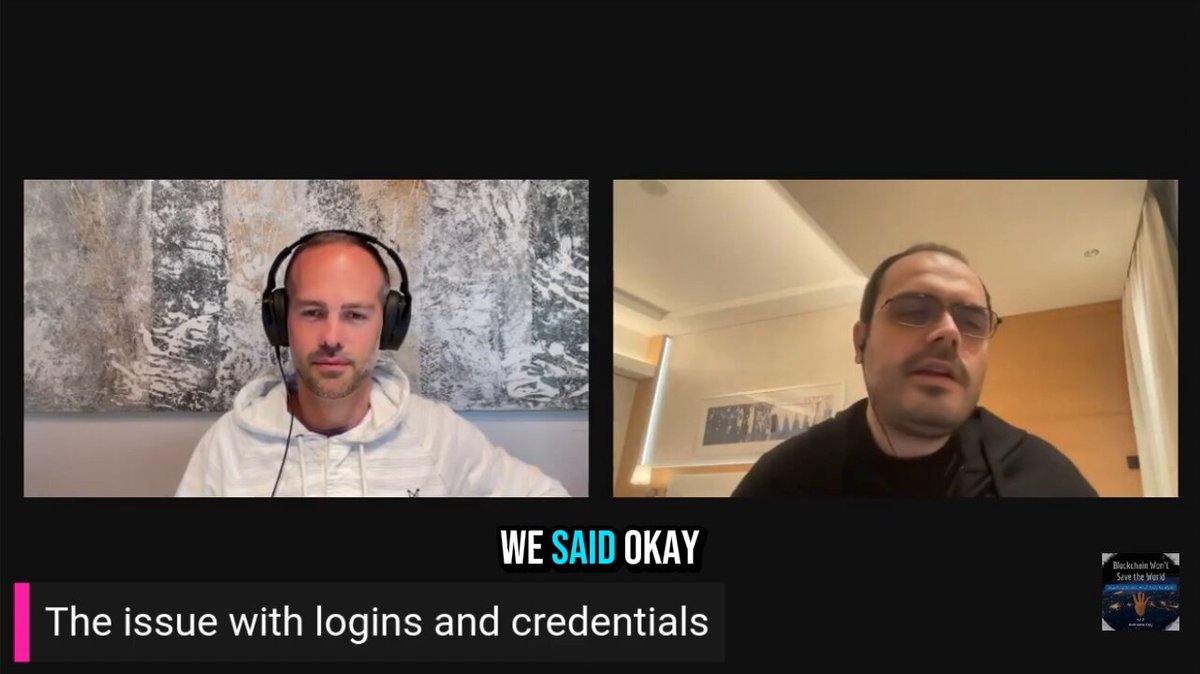 The image shows a man wearing headphones, sitting at a desk with his computer screen displaying an overlay of two men talking over a video call. The overlay includes text that reads "We Said Okay" and "ALERT: GOOGLE KNOWS YOUR EMAIL. SUI MADE SURE IT CAN'T CONTROL YOUR MONEY KOSTAS SAYS ZKLOGIN CREATED A WAY FOR USERS TO ACCESS BLOCKCHAIN ACCOUNTS WITH GOOGLE WHILE REMAINING PRIVATE AND SELF-CUSTODIAL." The overlay is related to the post, suggesting that the image might be part of a series or discussion about blockchain technology and its applications.