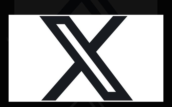 A black and white image showing a stylized letter X logo, which is the recognizable Twitter/X social media platform icon.