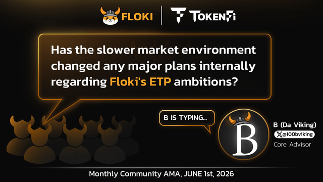 The image shows a group of people with horns, possibly representing different companies or individuals involved in the cryptocurrency world. The text in the image reads "has the slower market environment changed any major plans internally regarding Floki's ETP ambitions?". This suggests that there might be some changes happening within the cryptocurrency space, and it is unclear whether these changes are positive or negative for Floki's ETP goals.
