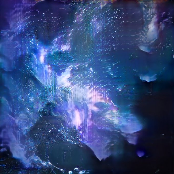 An abstract, otherworldly composition swirls with vibrant blues, purples, and glowing whites, resembling an ethereal nebula or cosmic dreamscape. The piece, titled "Realiti #183," visually evokes the digital, intangible nature of its 3.50 ETH NFT listing.