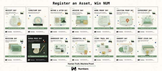The image features a poster with various illustrations of different objects such as clocks, books, and other items. The poster also includes text that reads "Register an Asset, Win NU". The poster has a variety of colors including green, white, black, and orange. It is displayed on a brown background, which contrasts nicely with the colorful elements in the poster.
