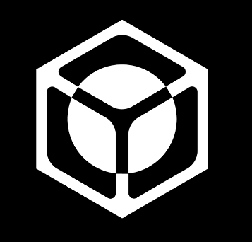 A black and white logo featuring a hexagon containing a stylized 'Y' symbol, likely representing a cryptocurrency or brand identity.