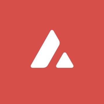 The image features the Avalanche (AVAX) logo—a white stylized "A" with a mountain peak design on a red square background—paired with a post announcing that Avalanche's daily transactions surged from 300,000 to 6.2 million in the past year, peaking on July 13. The logo visually anchors the news of Avalanche's explosive network activity growth.