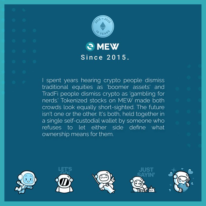 The image features a blue background with white text that reads "Let's just say...". Below this, there are five different cartoon characters representing various emotions or actions, such as smiling, frowning, and waving. The characters are arranged in a line, each one facing forward towards the viewer. This arrangement of characters creates an interesting visual effect against the blue background, making it stand out prominently.